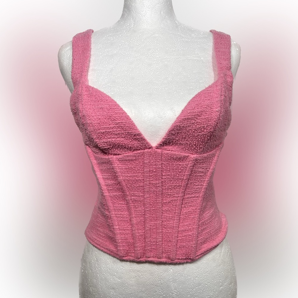 Zara corset tweed tank sz S